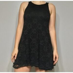 Ginger G Black Lace Overlay Sleeveless Dress